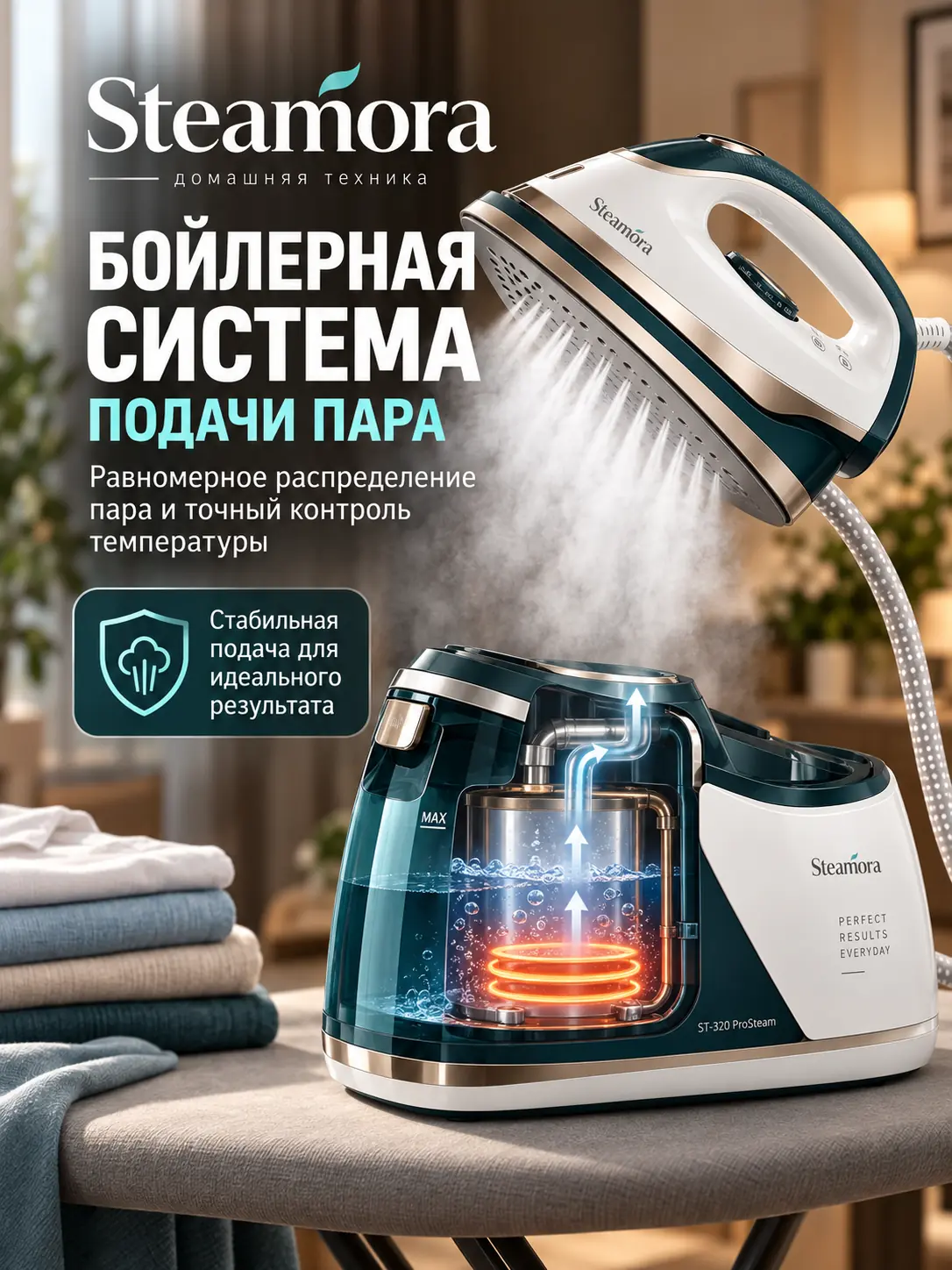 Слайд о бойлерной системе парогенератора Steamora