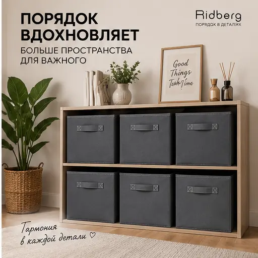 Интерьерный слайд серии коробок для хранения Ridberg