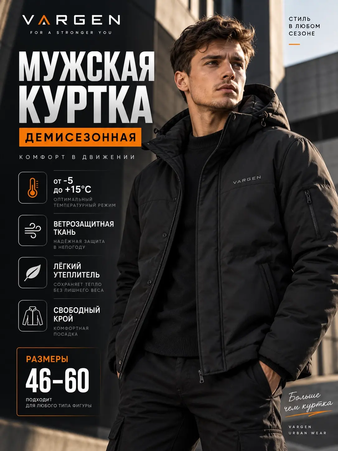 Карточка мужской демисезонной куртки