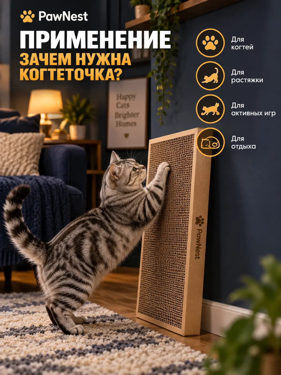 Инфографика вариантов применения когтеточки PawNest